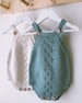 Baby Romper Knitting Pattern PDF - Lacey Romper Beginners - Instant Download - Vintage Style