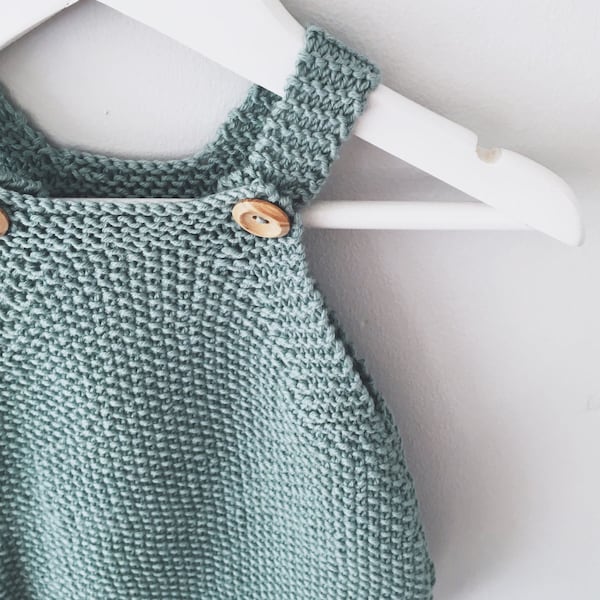 Modèle de tricot barboteuse bébé - Combishort en tricot Mio - Modèle de tricot PDF - Téléchargement immédiat - Langue anglaise