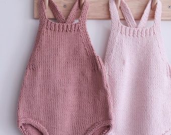 Baby Romper PDF Knitting Pattern - Sammy Sunsuit Knitted Playsuit - Instant Download - Vintage Style - English Language