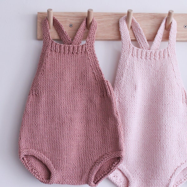Baby Romper PDF Knitting Pattern - Sammy Sunsuit Knitted Playsuit - Instant Download - Vintage Style - English Language