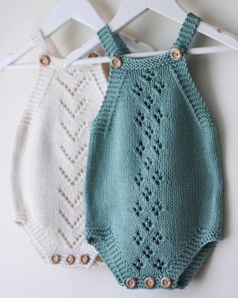 Baby Romper Knitting Pattern PDF Lacey Romper Beginners Etsy