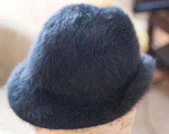 Vintage Black Marabou Hat
