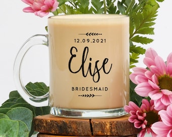 Bridesmaid Mug Bridesmaid Proposal Gift Maid of Honor Mug Matron Of Honor Gift - 11oz Glass Mug