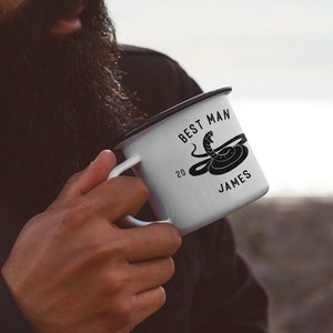 Groomsmen Gift Groomsman Proposal Camp Mug Groomsman Mug Campfire Mug Best Man Gift Enamel Mug