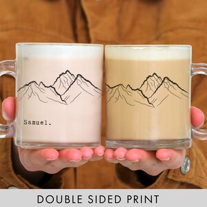 Personalised Gift Mountains Custom Coffee Mug Personalized Gift Hiker Gift Camping Gift // ONE Double Sided Mug image 3