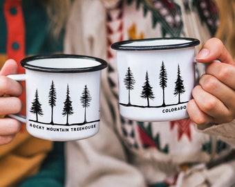 Personalized Gift Customizable Mug Forest Wedding Mug Engagement Gift Hiker Gift  // ONE Double Sided Mug