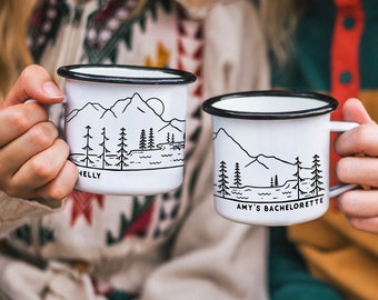 Lake Bachelorette Party Mugs Camp Bachelorette Gifts Bridesmaid Mugs // Double Sided