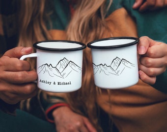 Personalised Gift Mountains Custom Coffee Mug Personalized Gift Hiker Gift Camping Gift // ONE Double Sided Mug