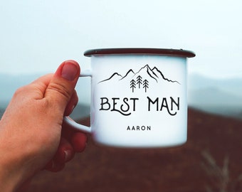 Groomsman Proposal Gifts Camping Mug Groomsman Gifts Groomsmen Mug Campfire Mug Enamel Mug Best Man Gift