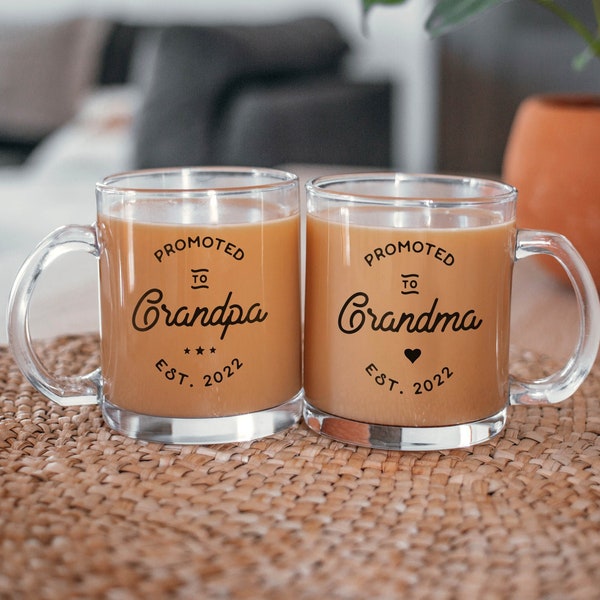 New Grandma Gift New Grandpa Gift Promoted to Grandma Mug Grandpa Mug Personalized New Grandma Mug Glass Mug // 8 MUG STYLES