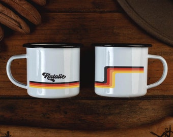 Unique Wedding Gift For Couple Retro Groomsmen Gifts Camp Mug 70s Campfire Mug Mug Bachelor Party // ONE Double Sided Mug