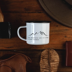 Funny Climbing Gift &#39;Mountains Calling Mother Fuckers&#39; Hiking Mug, Rock Climber Gifts