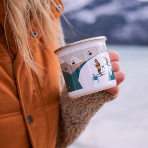 Personalized Christmas Gift Ski Gift Campfire Mug Mountain Custom Camping Mug Ski Mug Snowboarder Gift Mug image 7