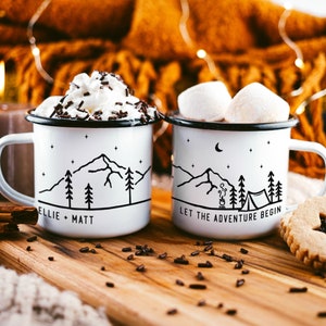 Personalized Camp Mug Campfire Mug Forest Mug Camping Gift Mountain Mug Tent // ONE Double Sided Mug image 9