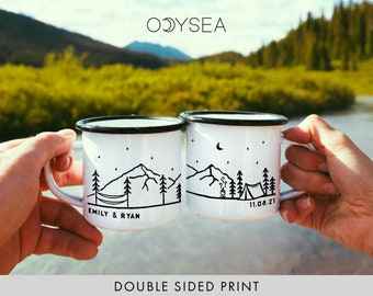 Regalo de Navidad personalizado, regalo de compromiso, taza personalizable, regalo para novios y parejas: tienda de campaña y hamaca // UNA taza