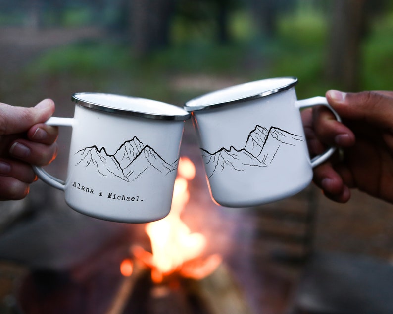 Personalised Gift Mountains Custom Coffee Mug Personalized Gift Hiker Gift Camping Gift // ONE Double Sided Mug image 7