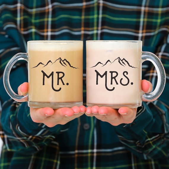 Valentines Day Gift for Him for Her Mr Mrs Mugs Wedding Gift