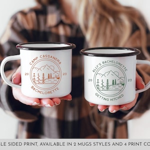 Camp Bachelorette Gifts Campfire Mugs Hiking Cabin Bachelorette Gifts Camping Bachelorette Mugs Bridal Party Mugs image 1