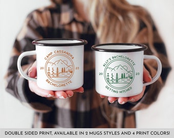 Camp Bachelorette Gifts Campfire Mugs Hiking Cabin Bachelorette Gifts Camping Bachelorette Mugs Bridal Party Mugs