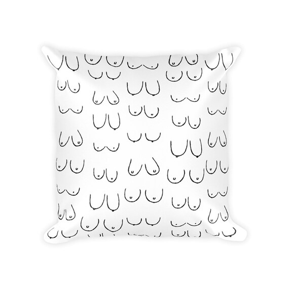 Boobs Pillow Throw Pillow Case Feminist Pillow Minimalist Etsy