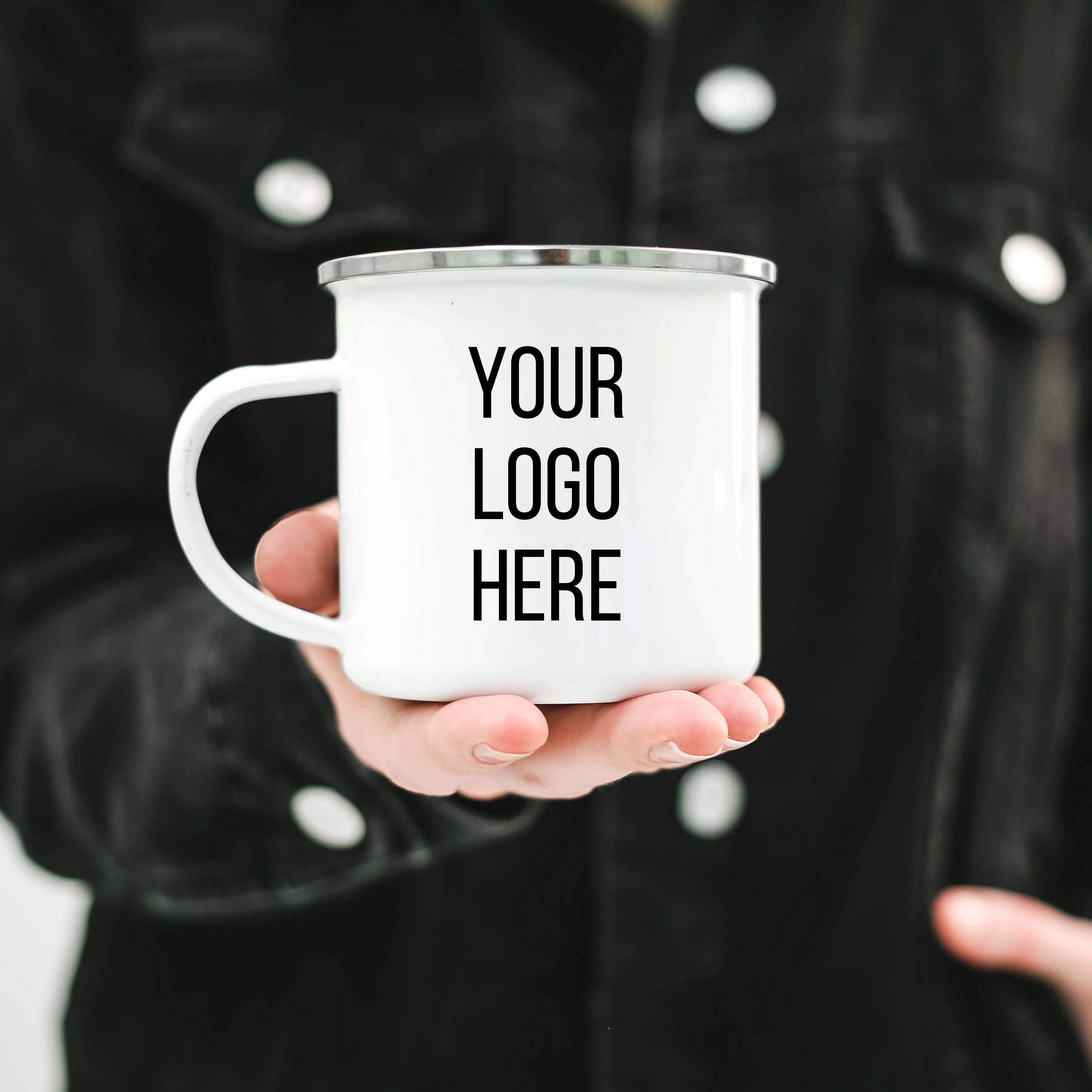 Logo Camp Mug Personalized Camping Mug Enamel Mug Custom Mug Etsy