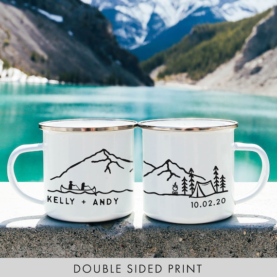 Personalised Camping Mug Canoe Lake Custom Camping Mug Mountain Camp Mug Camping Gift Custom Name // ONE Mug