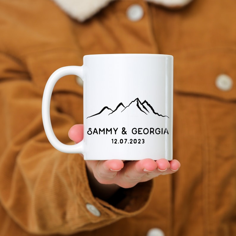 Mr and Mrs Mugs Engagement Gift Set Newlywed Gift Mr and Mrs Camp Mugs Wedding Gift image 5