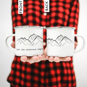 Personalised Gift Mountains Custom Coffee Mug Personalized Gift Hiker Gift Camping Gift // ONE Double Sided Mug image 10