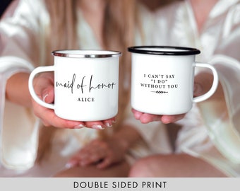 Matron of Honor Gift Groomswoman Gift Maid of Honor Mug Enamel Mugs Bridal Party Gifts Campfire Mug Bridesmaid Proposal Bachelorette Cups