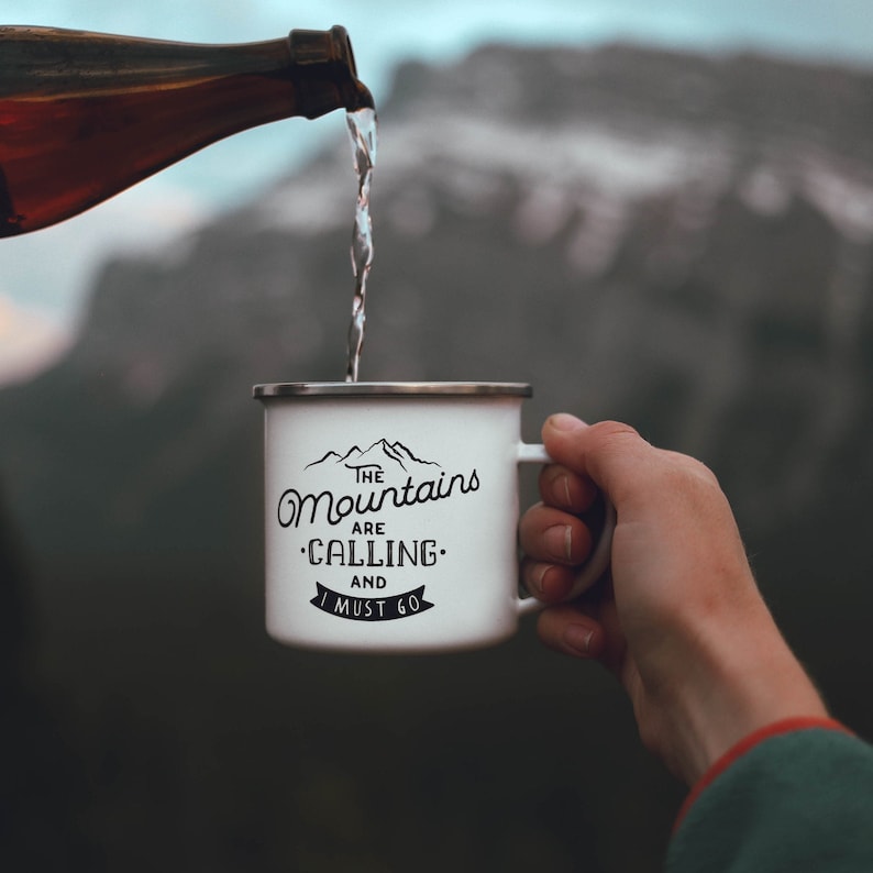 Camping Mug Mountains Calling I Must Go Camp Mug Christmas Etsy