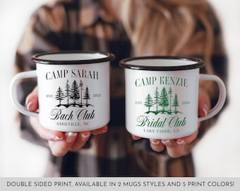 Camp Bachelorette Gift, Hiking Cabin Bachelorette Favors, Camping Bachelorette, Bridal Party Mugs