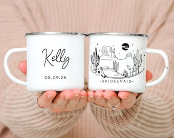 Desert Bridesmaid Mugs Southwestern Bridesmaid Camping Mugs Desert Cactus Bridal Party Mugs Adventure Wedding Arizona