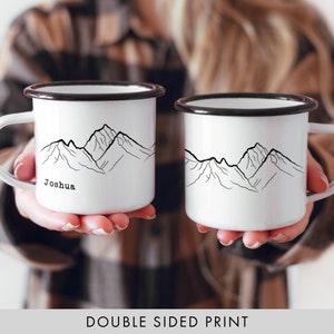 Personalised Gift Mountains Custom Coffee Mug Personalized Gift Hiker Gift Camping Gift // ONE Double Sided Mug image 2