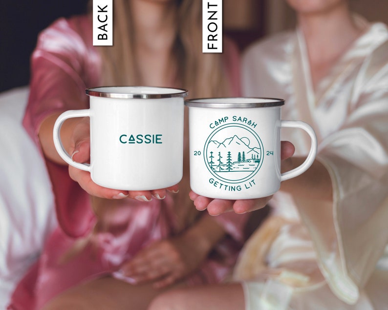 Camp Bachelorette Gifts Campfire Mugs Hiking Cabin Bachelorette Gifts Camping Bachelorette Mugs Bridal Party Mugs image 2