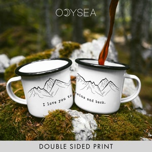 Valentines Gift For Girlfriend I Love You To The Mountains And Back Camping Mug Valentines Day Gifts  // ONE Mug