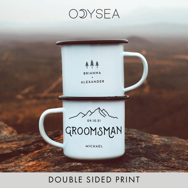 Groomsman Proposal Gifts Camping Mug Groomsman Gifts Groomsmen Mug Campfire Mug Enamel Mug Best Man Gift