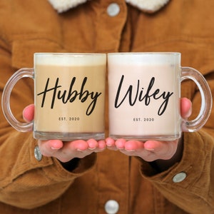 Valentines Day Gift For Him Hubby Wifey Mugs Wifey Mug Hubby Mug His Hers Mugs Wedding Gift Mr Mrs Mugs Mrs Mug Engagement Gift  // 5 STYLES