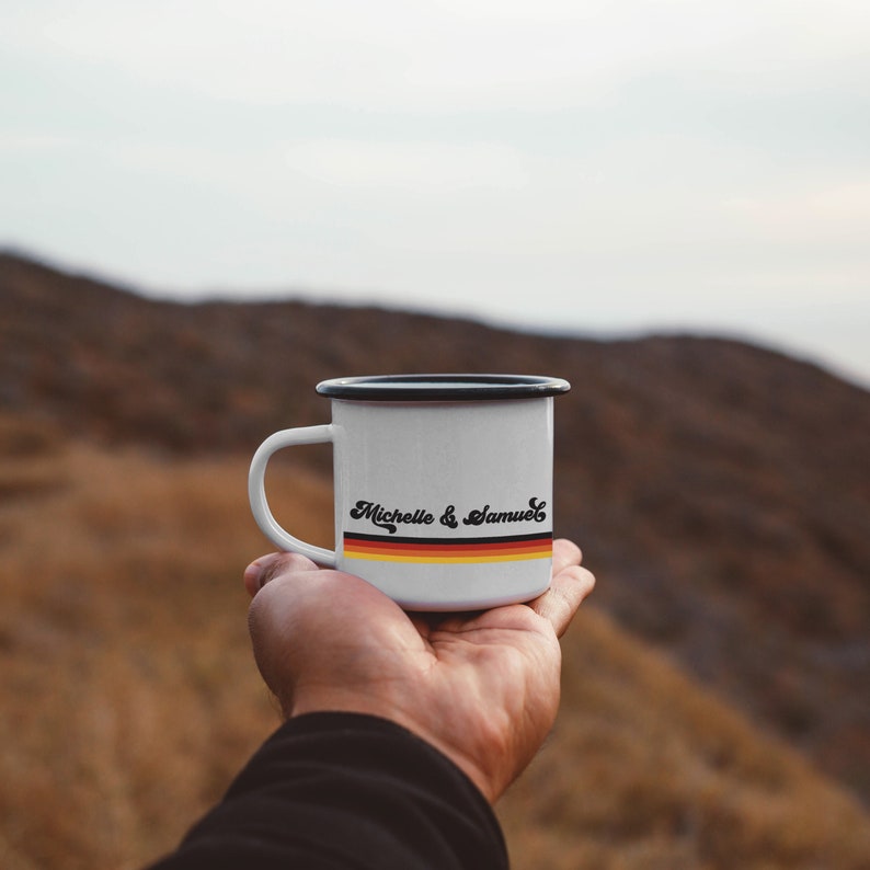 Unique Wedding Gift For Couple Retro Groomsmen Gifts Camp Mug 70s Campfire Mug Mug Bachelor Party // ONE Double Sided Mug image 6