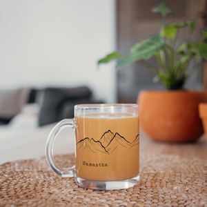 Personalised Gift Mountains Custom Coffee Mug Personalized Gift Hiker Gift Camping Gift // ONE Double Sided Mug image 8