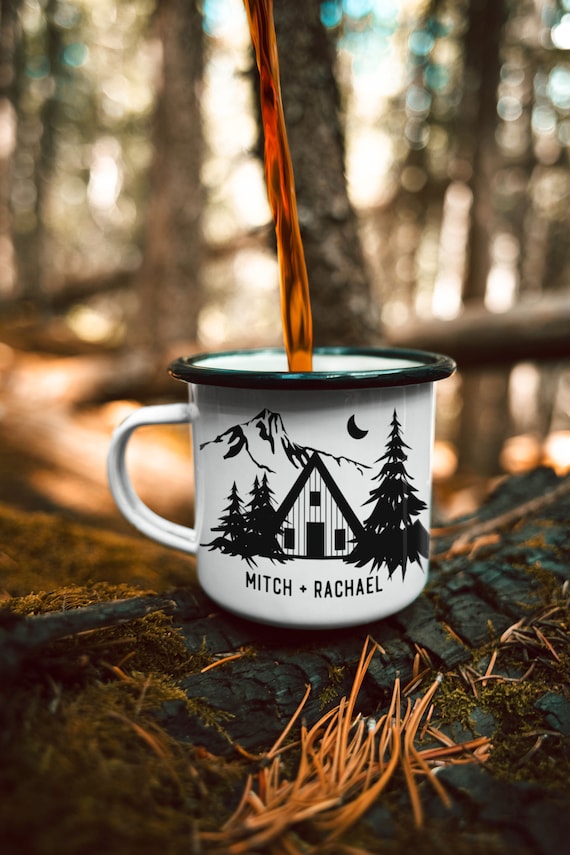 Camp Mug Personalized, Camping Mountain Camp Mug 11oz Camper Van