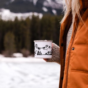 Personalized Gift Boyfriend Elopement Gift Camping Gift Campfire Mug Hiking Gift Custom Mug Hikers With Dog // ONE Double Sided Mug image 10