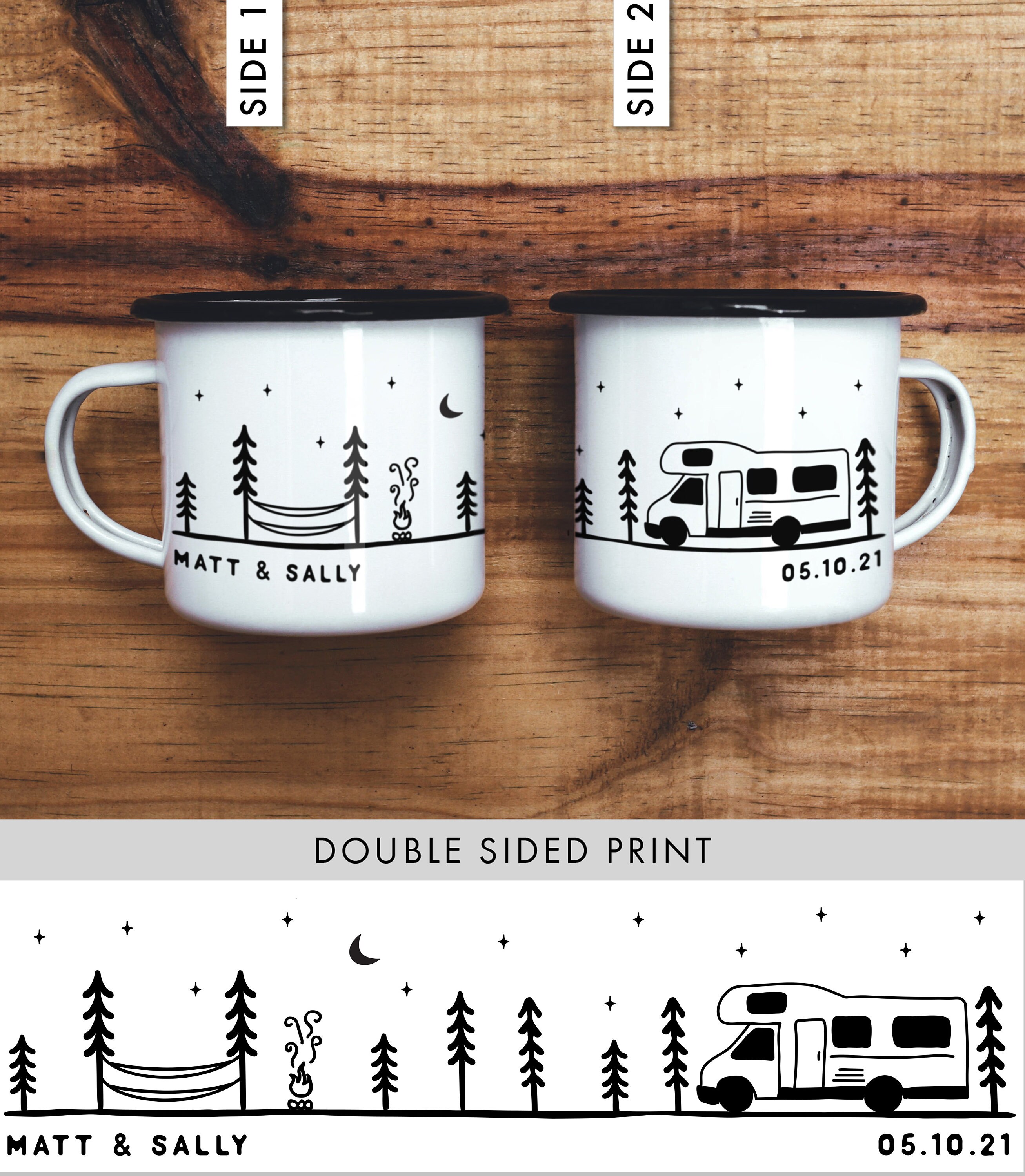 RV Gift Campervan Gift Custom Van Life Camping Mug Vanlife Campfire Mug ...