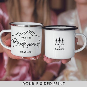 Bridesmaid Mugs Camping Mugs Bridesmaid Gift Camp Mugs Mountain Wedding // ONE Mug