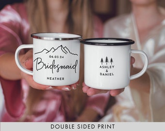 Bridesmaid Mugs Camping Mugs Bridesmaid Gift Camp Mugs Mountain Wedding // ONE Mug