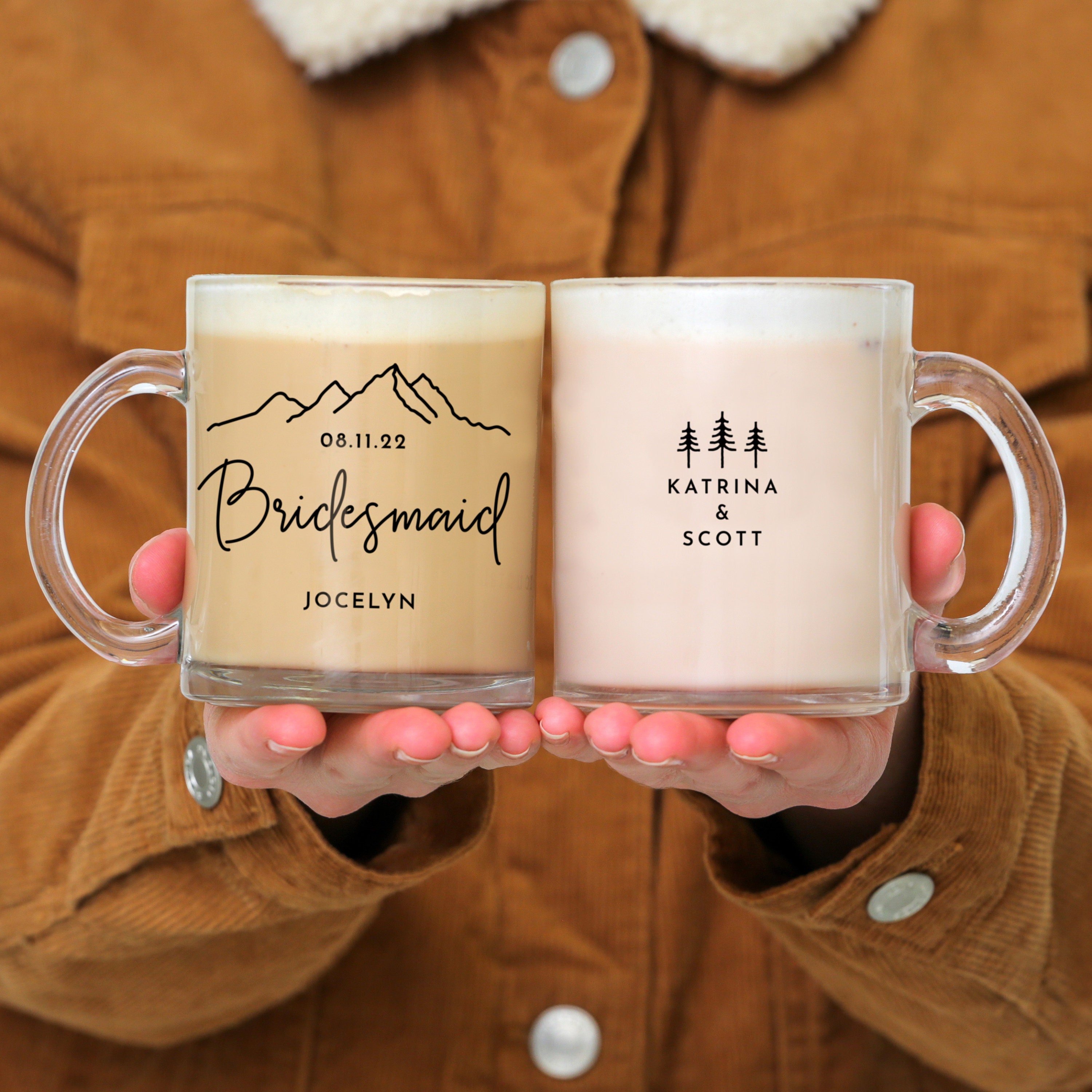 Bridesmaid Mugs Personalized Bridesmaid Gift Mountain Wedding Etsy UK