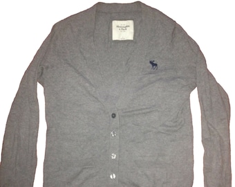 Cardigan Abercrombie And Fitch pour homme Gris grande taille Slim Fit