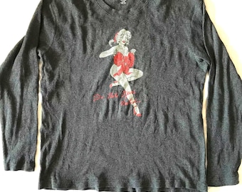 Lucky Brand Jeans Men's Pullover T-Shirt Long Sleeve Gray Large Size