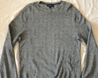 Banana Republic Gray Pure Cotton Men's Pullover Sweater Crew Neck Medium Size