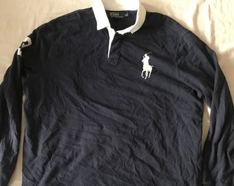 Ralph Lauren Polo Men's Rugged Long Sleeve T-Shirt Size XXL 2XL Navy Blue