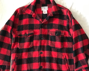 Big Bill Canadian Vintage Wool Combo Overshirt Lumberjack Plaid Large Size